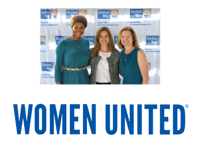 Women United logo under 3 women smiling