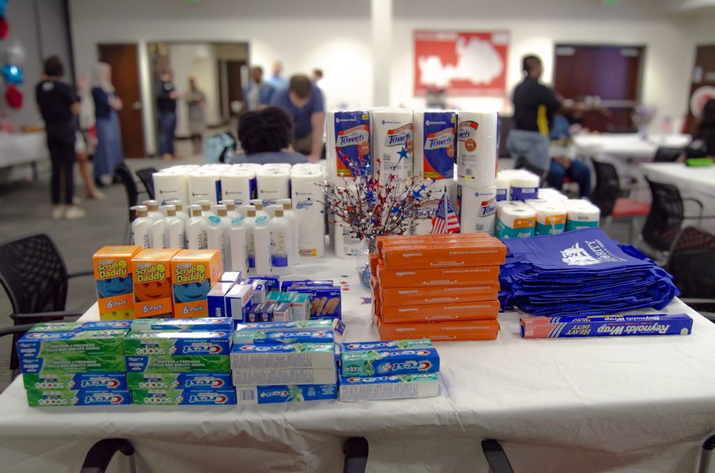 YPS members packed "Welcome Home" kits full of supplies. 