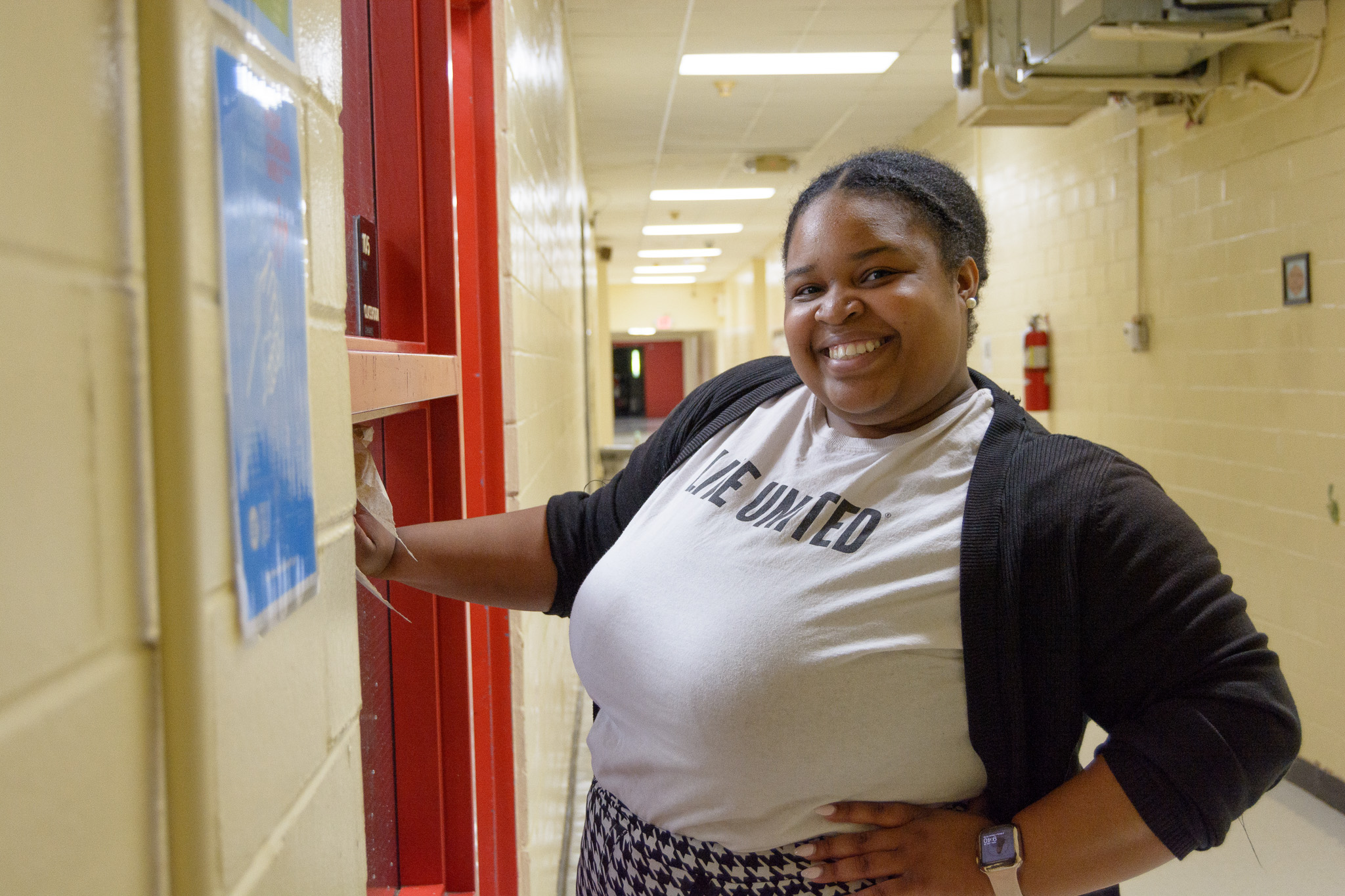 United Way volunteers work together on a school beautification project.