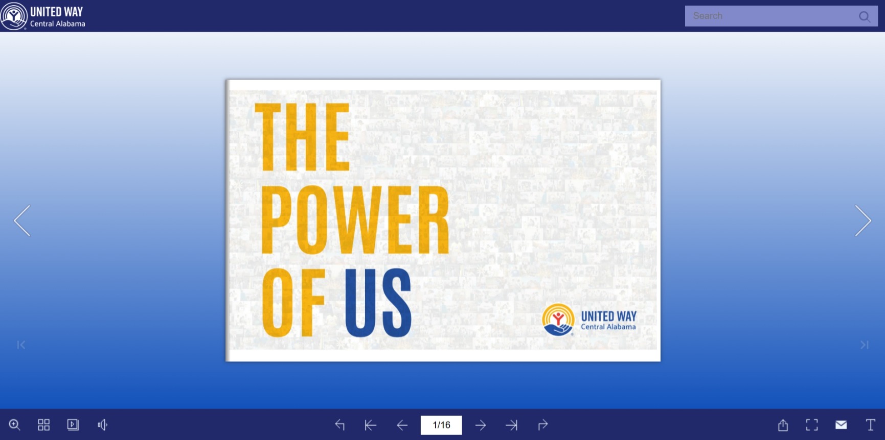 Preview of the United Way of Central Alabama 2026 Power of Us digital campaign brochure