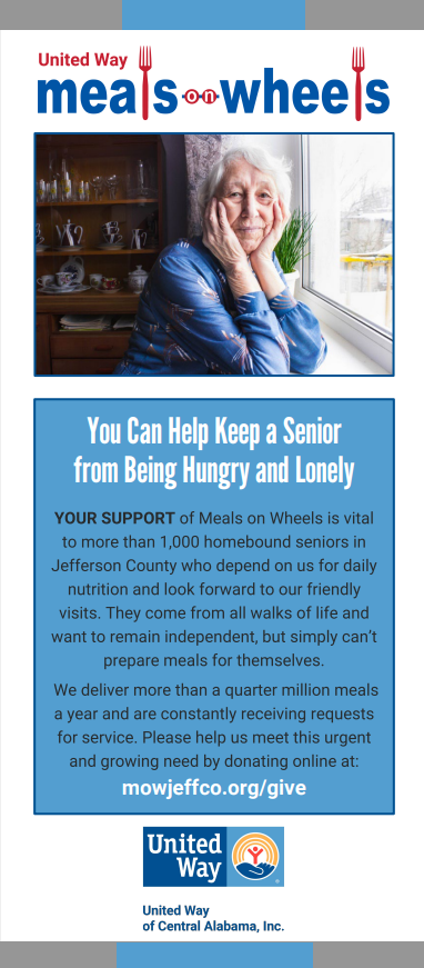 Cover of a brochure about United Way of Central Alabama Meals on Wheels