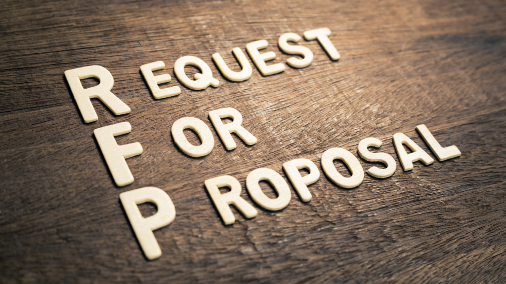 Graphic of letters spelling out Request For Proposal
